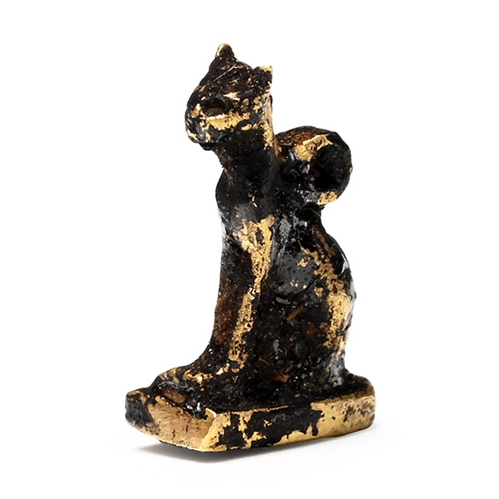Egyptian Gold Bastet Seated Cat Amulet