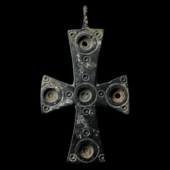 Byzantine Bronze Pectoral Cross Pendant
