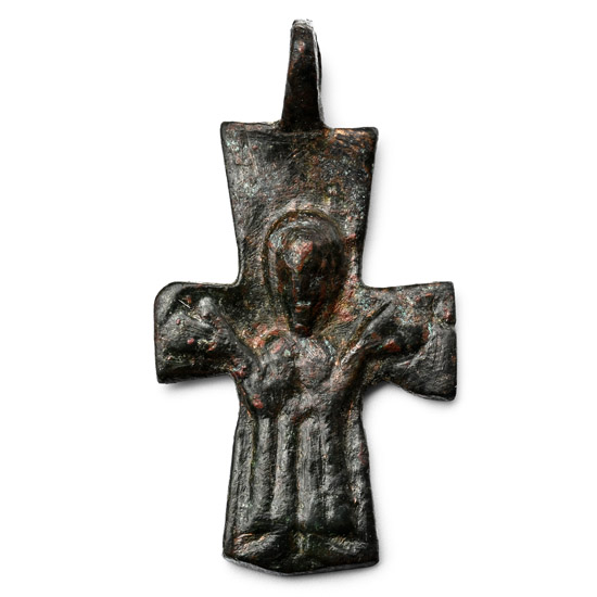 Byzantine Bronze Cross Pendant