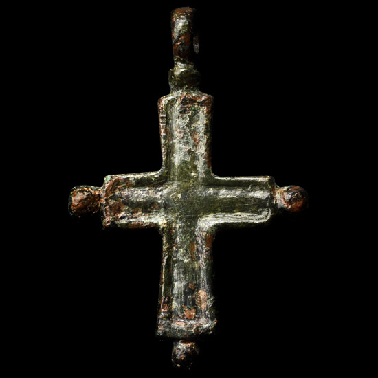 Byzantine Bronze Cross Pendant