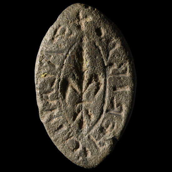 Medieval Lead Vesica-Shaped Personal Seal Matrix
