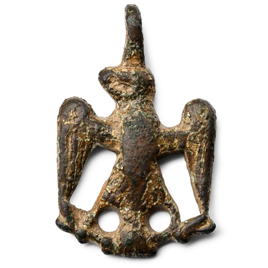 Medieval Knights Eagle Gilt Bronze Heraldic Horse Harness Pendant