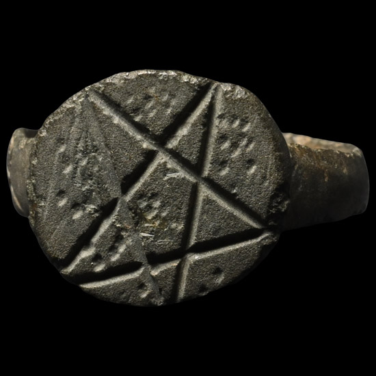 Medieval Bronze Ring with Pentagram