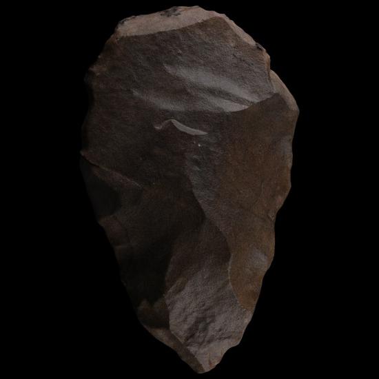 Large Stone Age Quartzite Pointed Handaxe Made by Homo Erectus