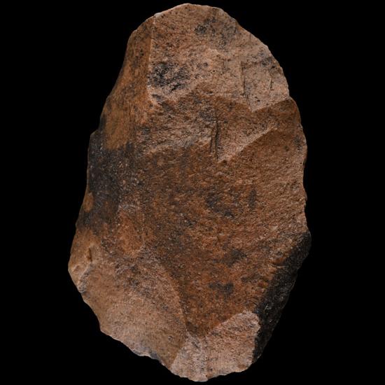 Acheulean Stone Age Dark Red Quartzite Handaxe Made by Homo Erectus