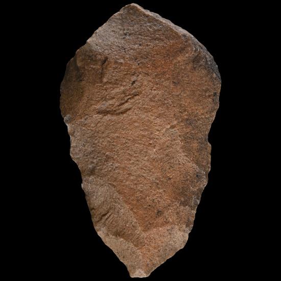 Acheulean Stone Age Dark Red Quartzite Handaxe Made by Homo Erectus