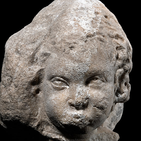 Roman Marble Head of a Putto
