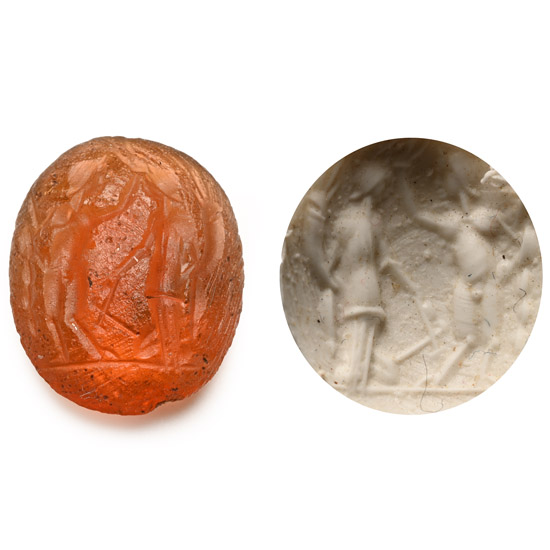 Roman Glass Gem with Fortuna