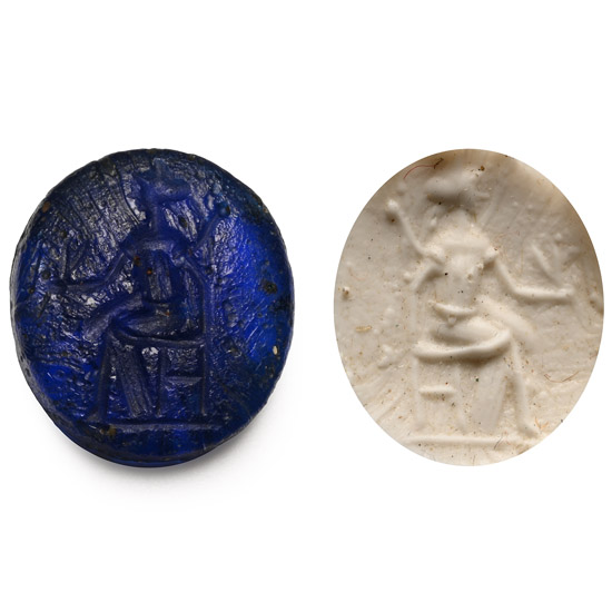 Roman Glass Gem with Juno Seated
