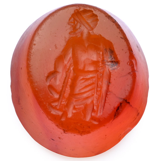 Roman Carnelian Gemstone with Aesculapius