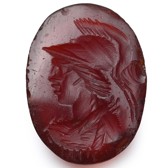 Roman Carnelian Gemstone with Minerva