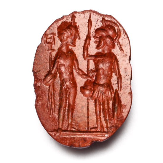 Roman Red Jasper Gemstone with Mercury and Mars