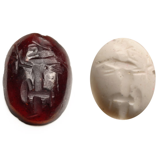 Roman Glass Gem with Hercules