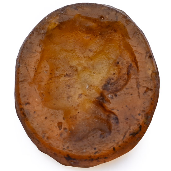 Roman Glass Gem with Female Bust