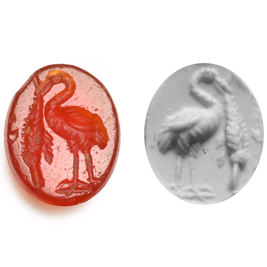 Roman Carnelian Gemstone with Swan