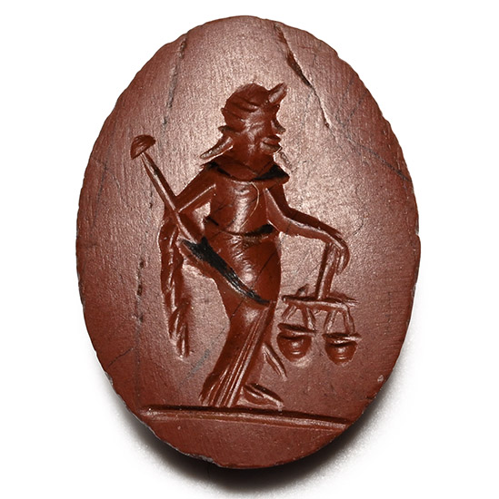 Roman Red Jasper Gemstone with the God Mercury