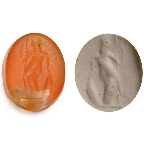 Roman Carnelian Gemstone with Minerva