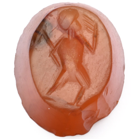 Roman Carnelian Gemstone with Nude Figure