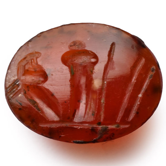 Roman Carnelian Gemstone with Altar