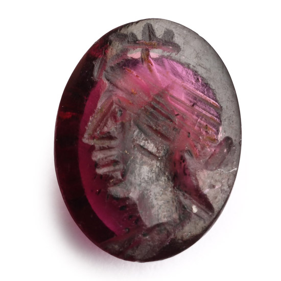 Roman Garnet Gemstone with Female Bust