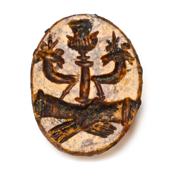 Roman Orange Jasper Gemstone with Clasped Hands