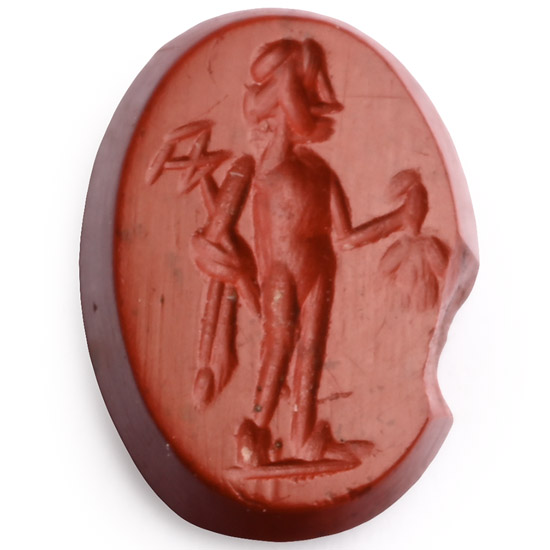Roman Red Jasper Gemstone with Hermes