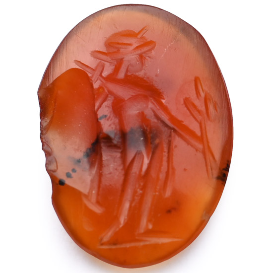 Roman Carnelian Gemstone with Mercury