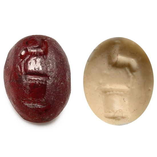 Roman Glass Gem with She-Wolf
