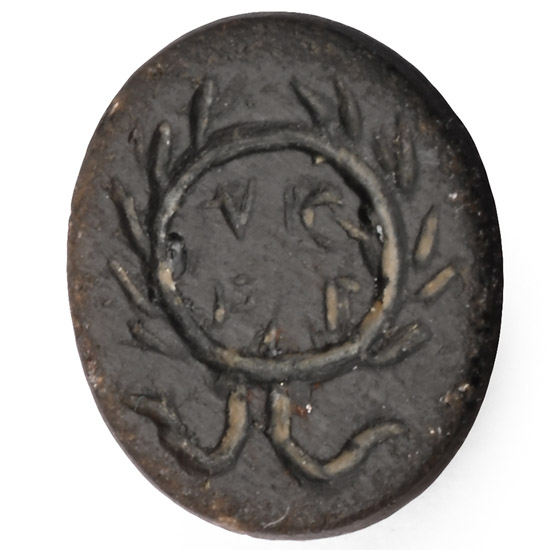 Roman Black Gemstone with Laurel Wreath