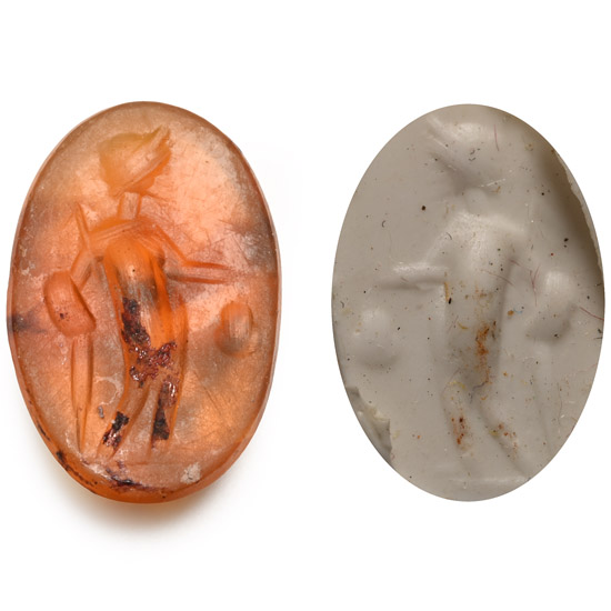 Roman Carnelian Gemstone with Mercury
