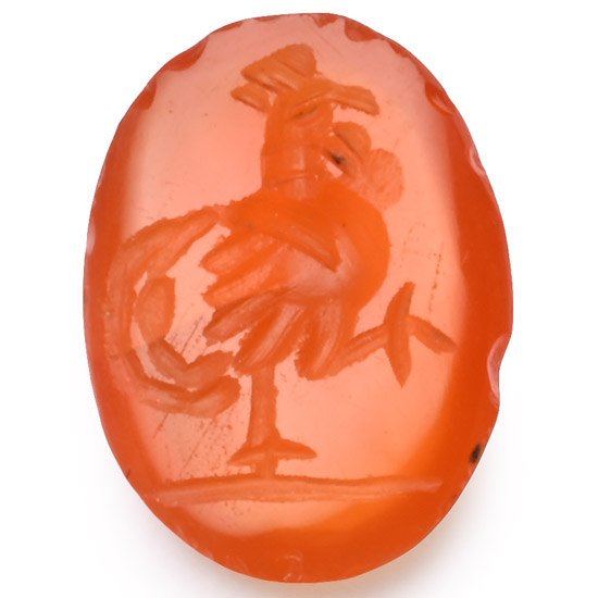Roman Carnelian Gemstone with Cockerel
