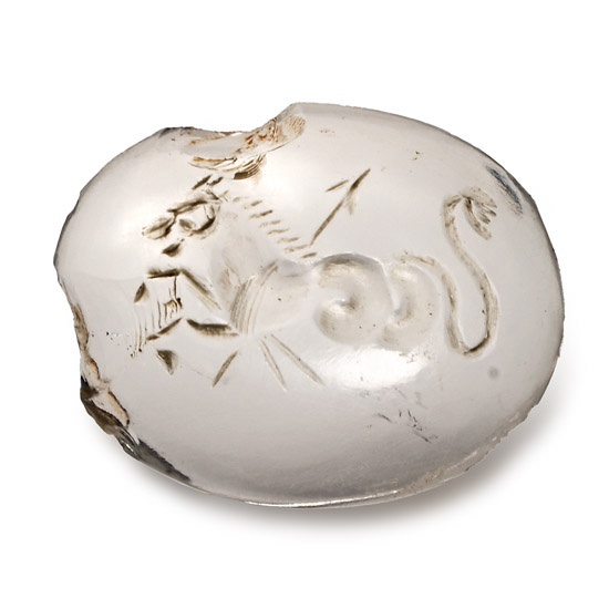 Roman Rock Crystal Gemstone with Hippocamp