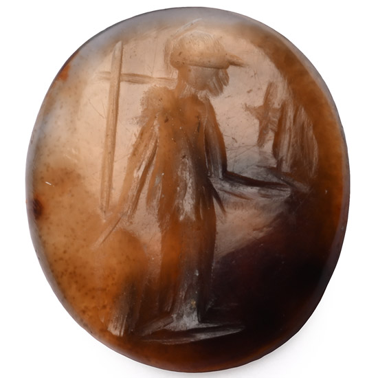 Roman Agate Gemstone with Minerva
