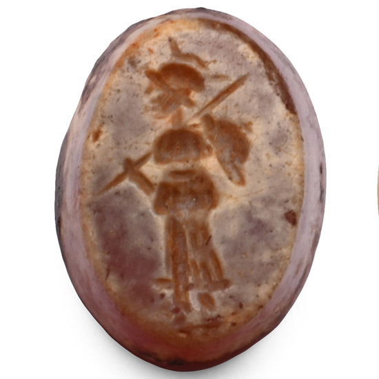 Roman Carnelian Gemstone with Minerva