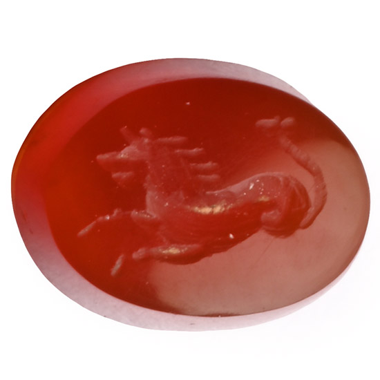 Roman Carnelian Gemstone with Seahorse