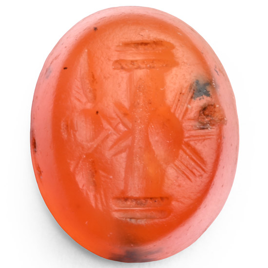 Roman Carnelian Gemstone with Jupiters Thunderbolt