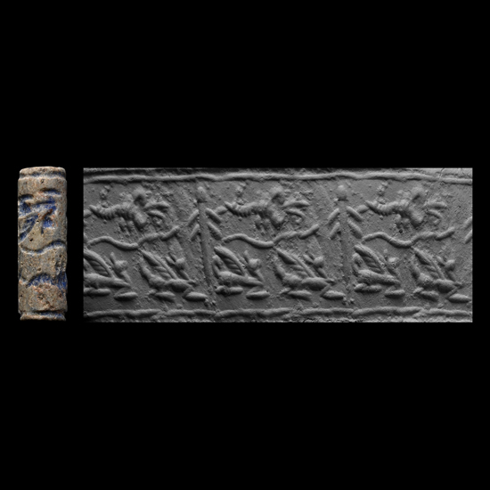Western Asiatic Stone Cylinder Seal with Animals