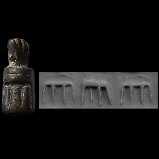 Western Asiatic Bronze Pendant Cylinder Seal