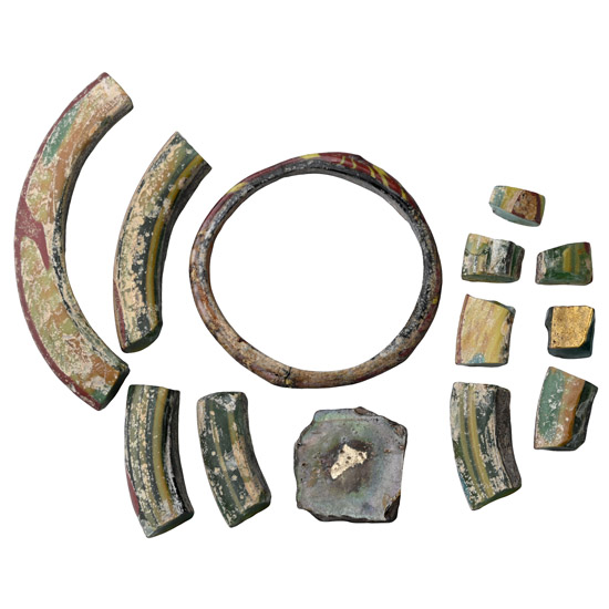 Roman Glass Bangle and Glass Fragment Collection