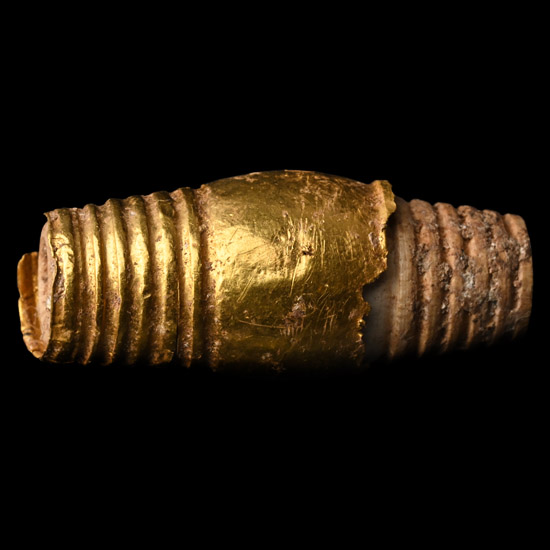 Western Asiatic Bead with Remains of Gold Foil