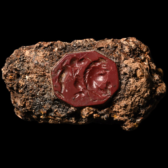 Roman Red Jasper Gemstone in Iron Ring