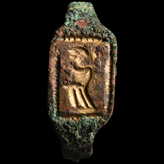 Medieval Bronze Ring with Figure