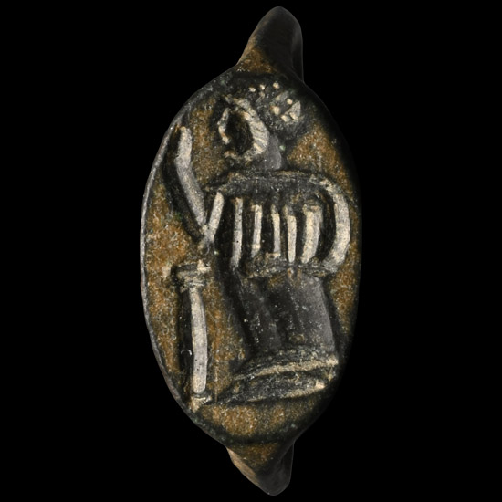 Greek Bronze Ring with Standing Goddess