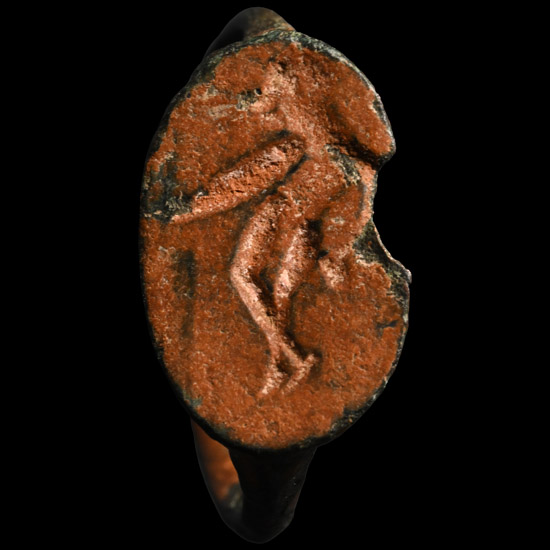 Greek Bronze Ring with Standing Goddess