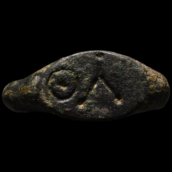 Roman Bronze Ring with Symbols