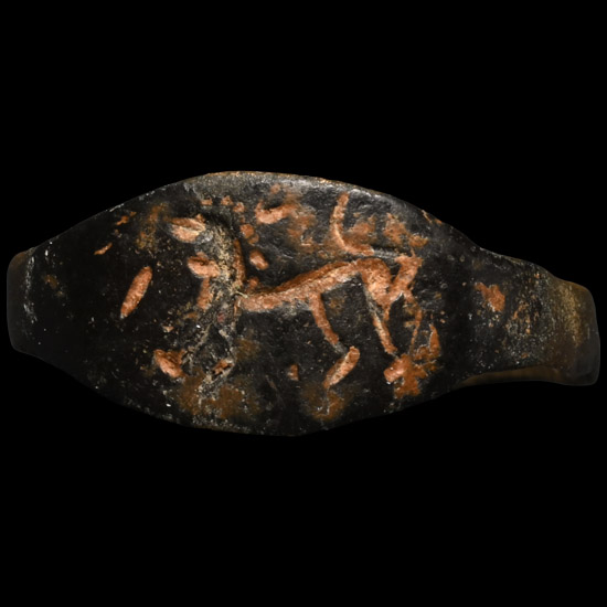 Roman Bronze Ring with Lion