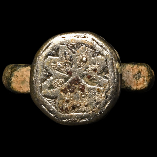 Medieval Silver Ring with Flower
