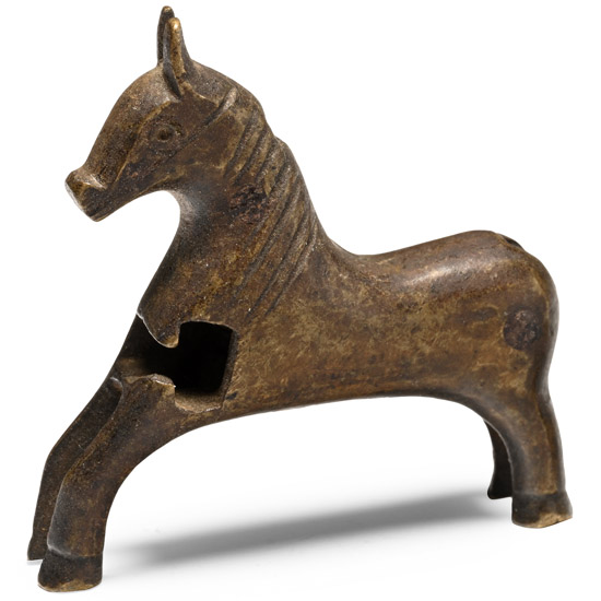 Medieval Bronze Horse Barrel Lock Figure