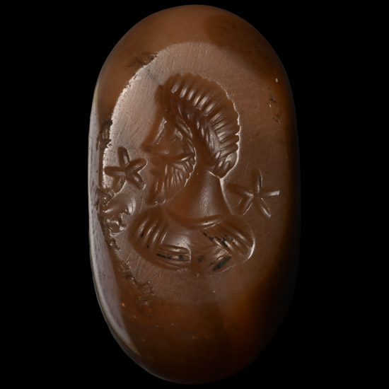 Sasanian Orange Agate Stamp Seal