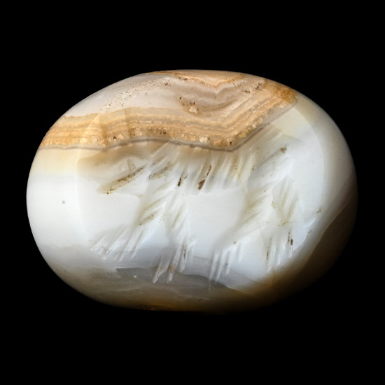 Sasanian Banded Agate Stamp Seal with Wolf